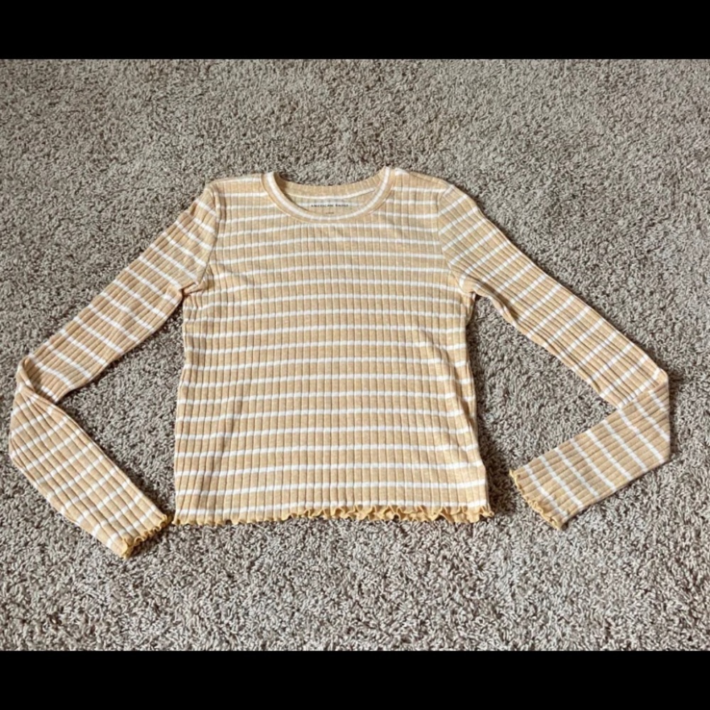 american eagle striped ribbed tee